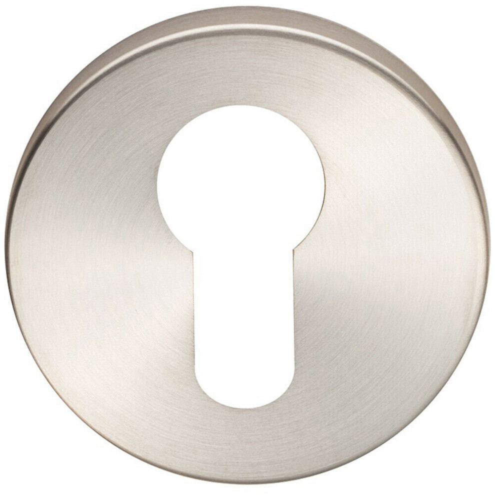 52Mm Euro Profile Open Escutcheon 6Mm Depth Concealed Fix Satin Steel 5056492561272