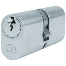70mm OVAL Double Cylinder Lock Keyed to Differ 5 Pin Satin Chrome Door
