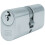Loops 70mm OVAL Double Cylinder Lock Keyed to Differ 5 Pin Satin Chrome Door 1