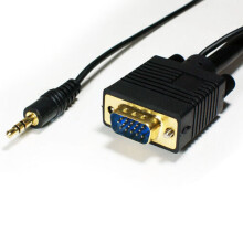 5m PC Laptop to TV Cable VGA SVGA 15 Pin & Integral 3.5mm Stereo Male Plug