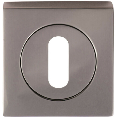 Loops Square Lock Profile Escutcheon 51 x 51mm Concealed Fix Black Nickel
