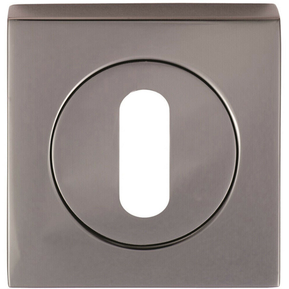 Square Lock Profile Escutcheon 51 X 51Mm Concealed Fix Black Nickel 5056492563160