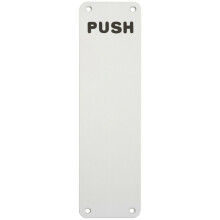 Push Engraved Door Finger Plate 300 x 75mm Satin Anodised Aluminium