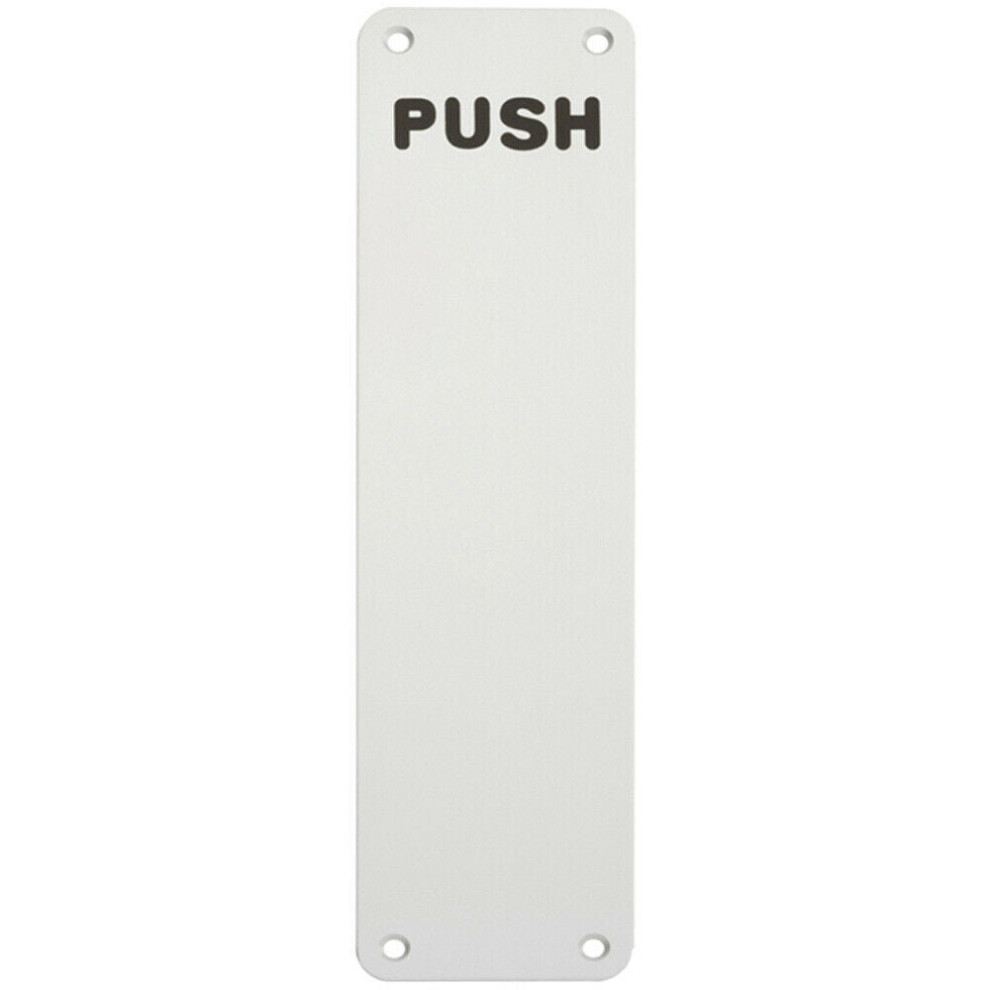 Push Engraved Door Finger Plate 300 X 75Mm Satin Anodised Aluminium 5056492562927