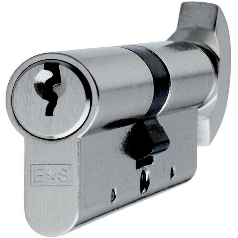70mm Double EURO Cylinder & Thumbturn Lock Keyed to Differ 5 Pin Nickel Plated