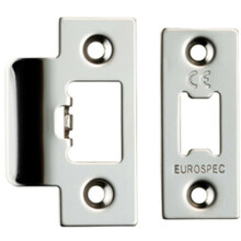 Forend Strike & Fixing Pack Suitable for Tubular Latch Bright Steel