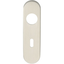 PAIR Radius Standard Lock Handle Key Plates 170 x 45 x 8mm Satin Steel