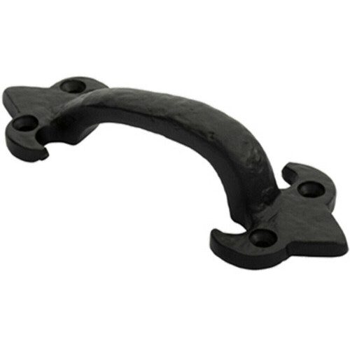 Loops Traditional Forged Iron Pull Handle 132 x 50mm Black Antique Door Handle