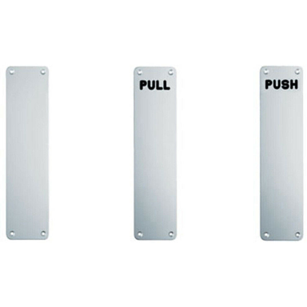 Loops Plain Door Finger Plate 300 X 75Mm Satin Anodised Aluminium Push Plate