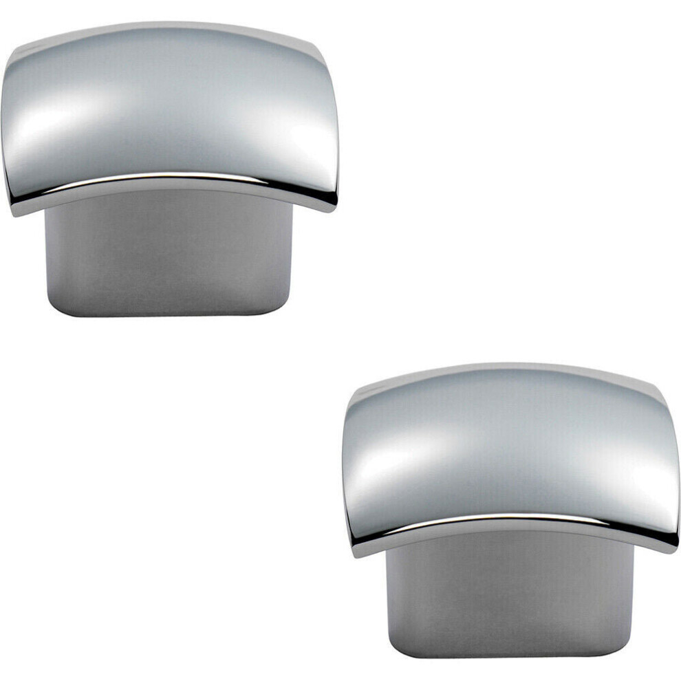 2X Convex Face Cupboard Door Knob 33 X 30.5Mm Polished Chrome Cabinet Handle 5056492586626