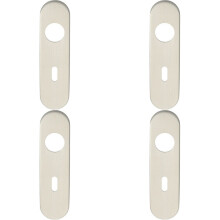 4x PAIR Radius Standard Lock Handle Key Plates 170 x 45 x 8mm Satin Steel