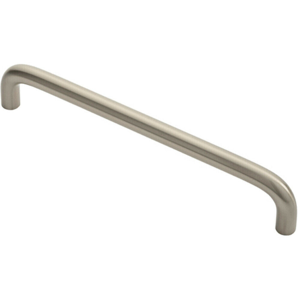 Round D Bar Cabinet Pull Handle 170 X 10Mm 160Mm Fixing Centres Satin Nickel 5056492560718
