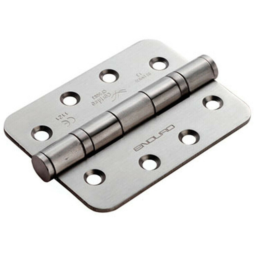 PAIR 102 x 76 x 3mm 13 Ball Bearing Hinge Satin Stainless Steel Rounded Edge