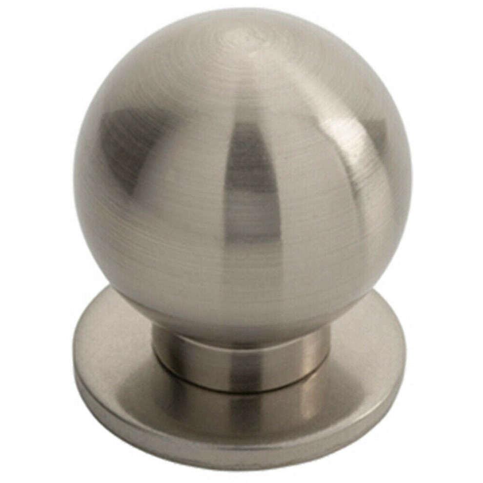 Small Solid Ball Cupboard Door Knob 30Mm Dia Satin Nickel Cabinet Handle 5056492562774