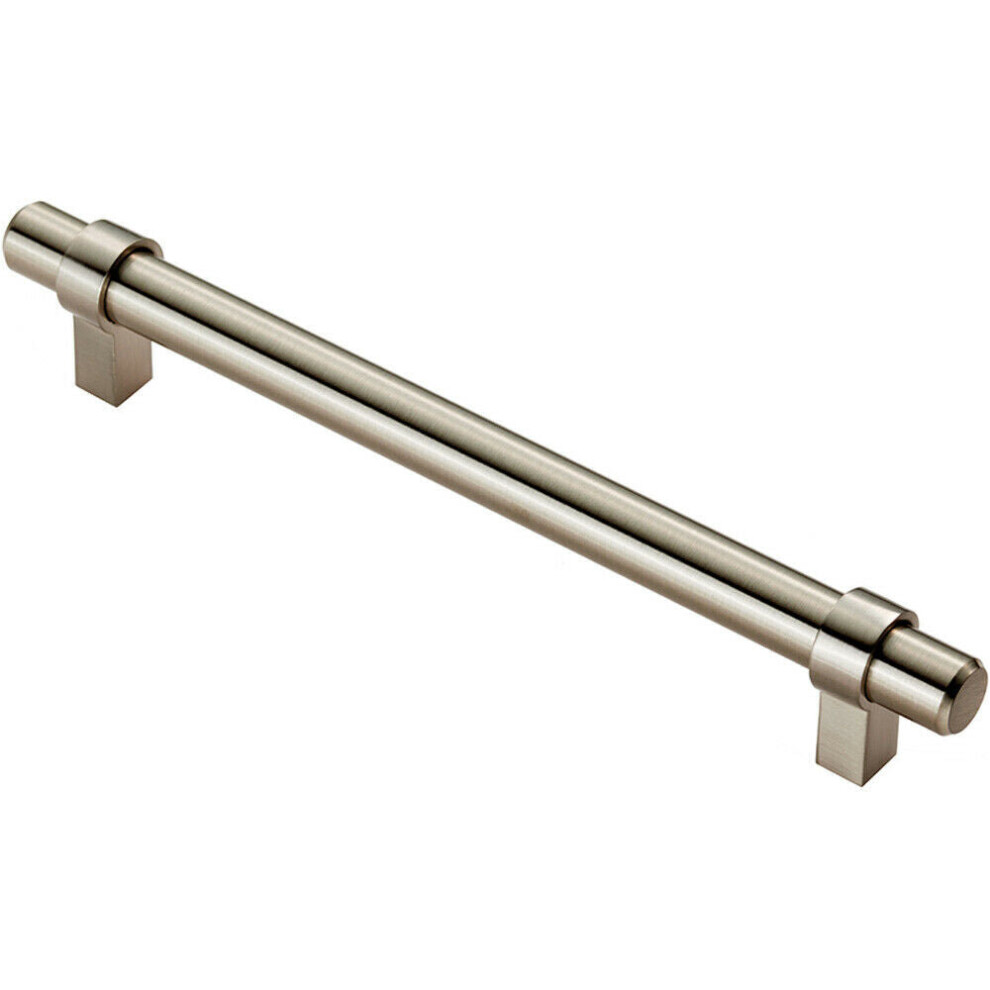 Round T Bar Cabinet Pull Handle 200 X 14Mm 160Mm Fixing Centres Satin Nickel