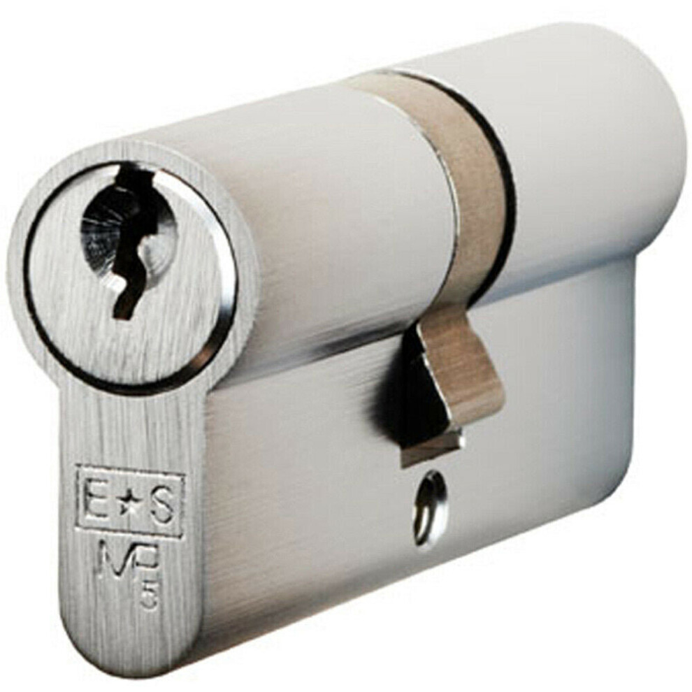 70mm EURO Double Cylinder Lock Keyed to Differ 5 Pin Satin Chrome Door