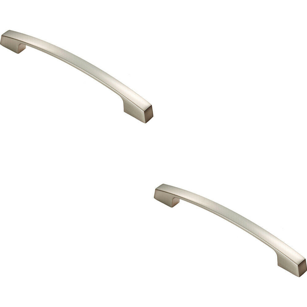 2X Curved Bridge Pull Handle 207 X 14Mm 160Mm Fixing Centres Polished Chrome 5056492587319