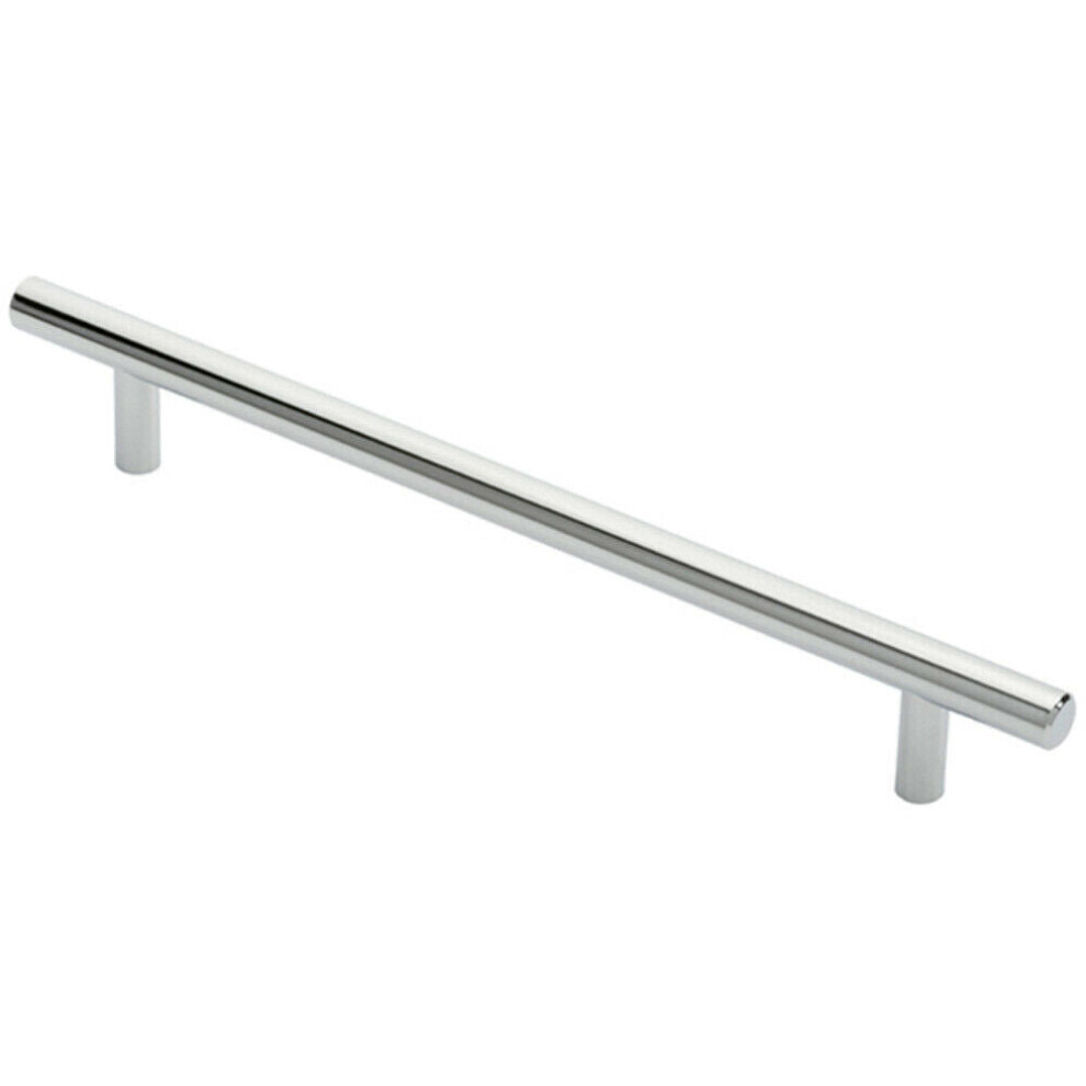 Round T Bar Cabinet Pull Handle 252 X 12Mm 192Mm Fixing Centres Chrome 5056492561203