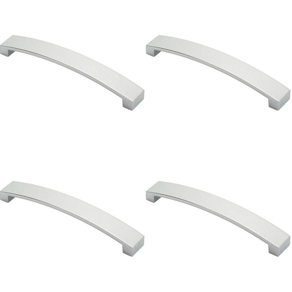 Loops 4X Flat Curved Bow Pull Handle 172 X 25Mm 160Mm Fixing Centres Polished Chrome