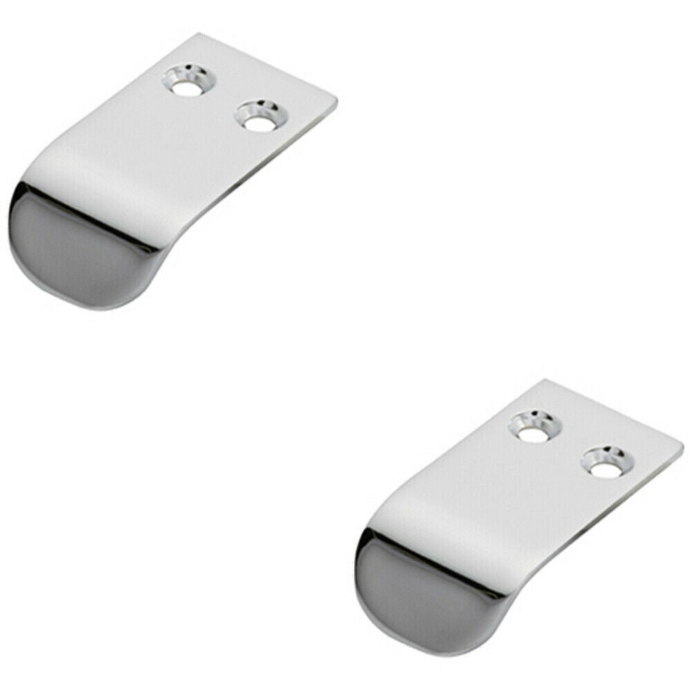Loops 2X Semi Concealed Cabinet Finger Pull Handle 12Mm Fixing Centres Polished Chrome