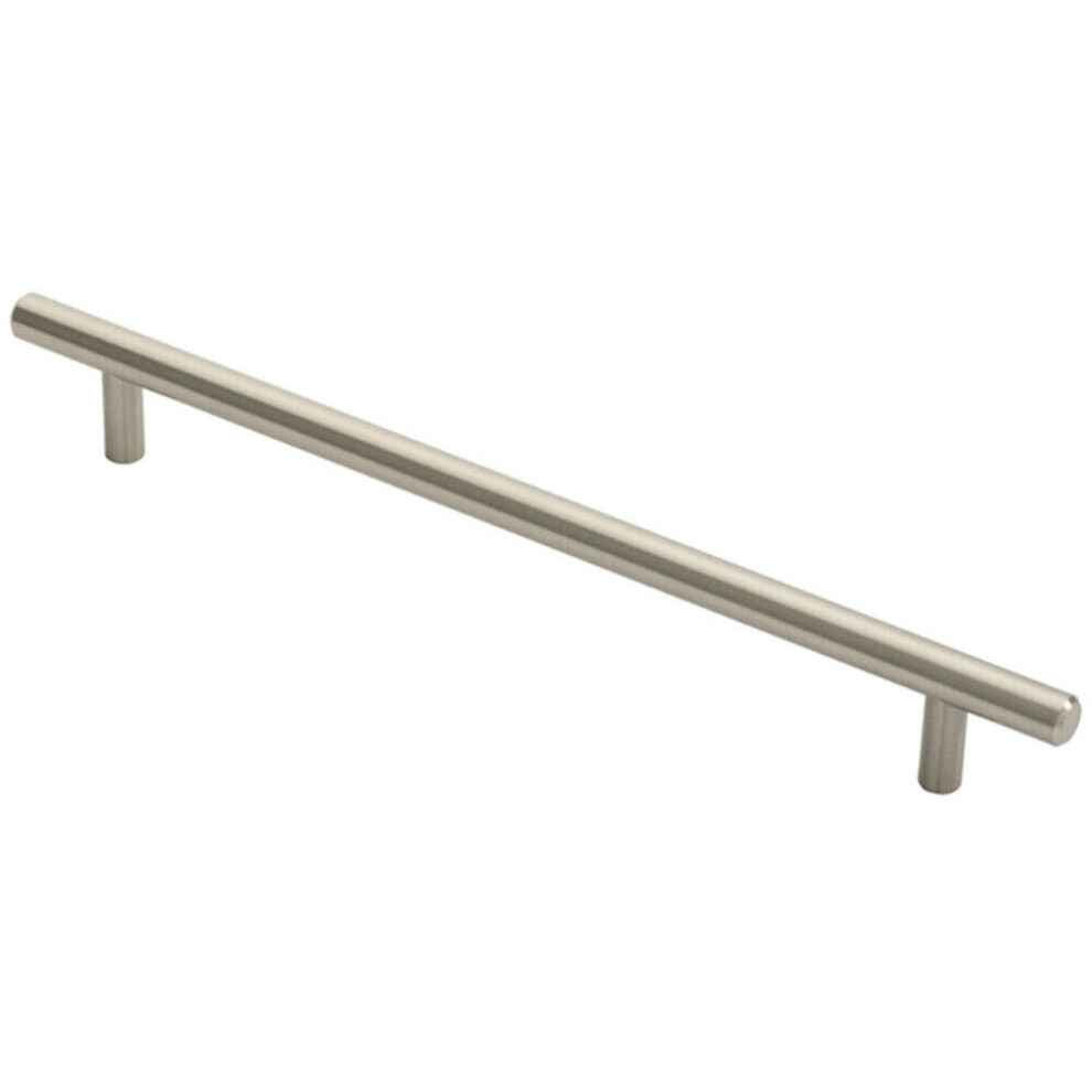 Round T Bar Cabinet Pull Handle 284 X 12Mm 224Mm Fixing Centres Satin Nickel 5056492561463