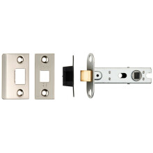 76mm Tubular Mortice Door Latch Bolt Through Square Forends Nickel Plated