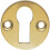 Loops 31mm Keyhole Profile Round Escutcheon 18mm Fixing Centres Polished Brass 1