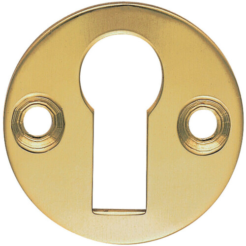 Loops 31mm Keyhole Profile Round Escutcheon 18mm Fixing Centres Polished Brass