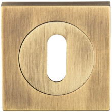 Square Lock Profile Escutcheon 51 x 51mm Concealed Fix Antique Brass