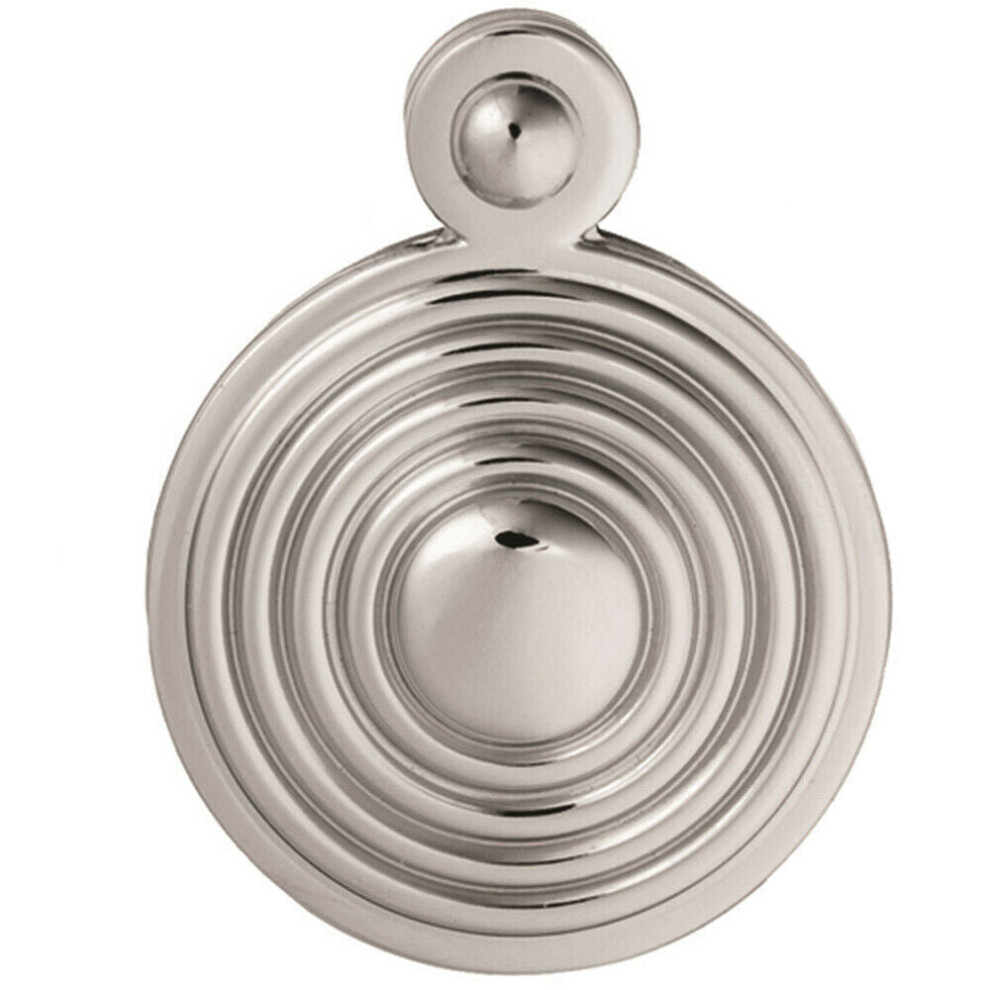 Loops 32Mm Lock Profile Escutcheon Reeded Design Polished Chrome Keyhole Cover
