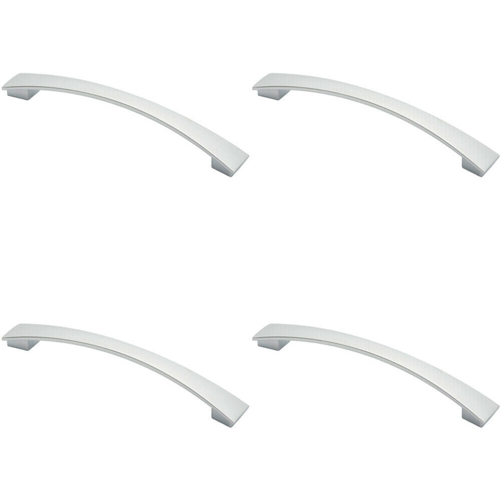 4x Curved Bow Pull Handle 218.5 x 26mm 192mm Fixing Centres Polished Chrome