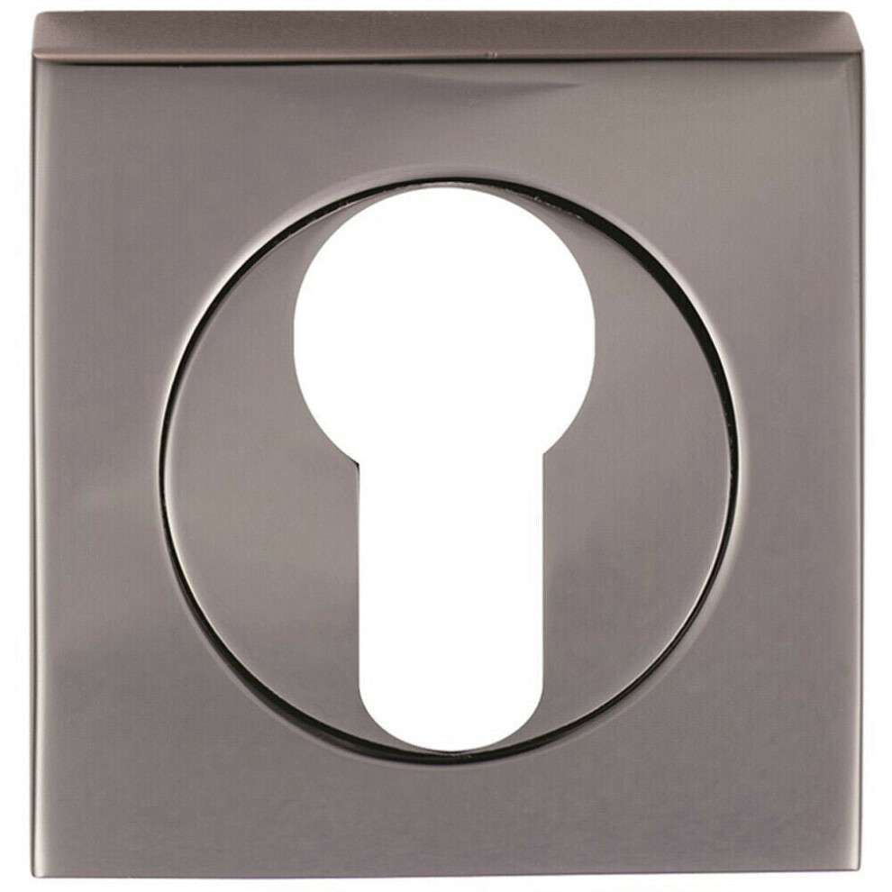 Square Euro Profile Escutcheon 52 x 52mm Concealed Fix Black Nickel