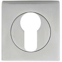 Square Euro Profile Escutcheon 52 x 52mm Concealed Fix Satin Chrome