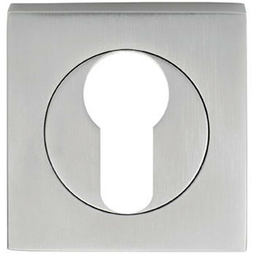Loops Square Euro Profile Escutcheon 52 x 52mm Concealed Fix Satin Chrome