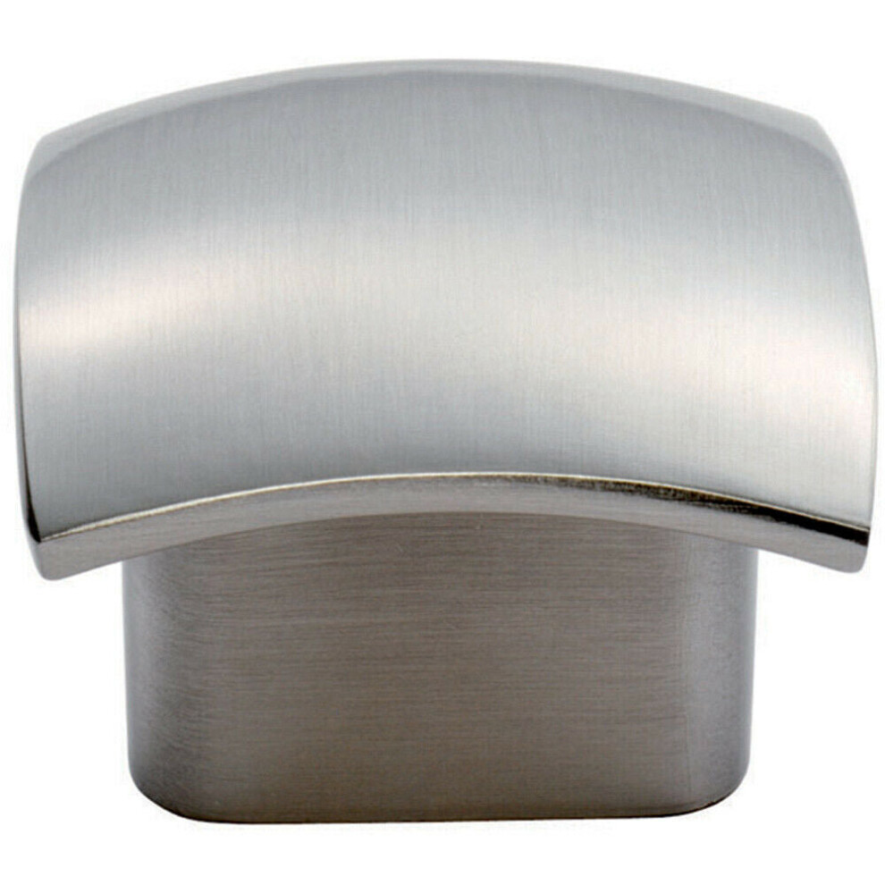 Convex Face Cupboard Door Knob 33 X 30.5Mm Satin Nickel Cabinet Handle 5056492561524