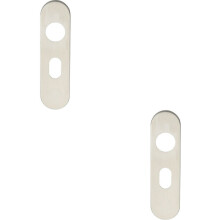 2x PAIR Radius UK Oval Cylinder Plate Cover 170 x 45 x 8mm Satin Steel