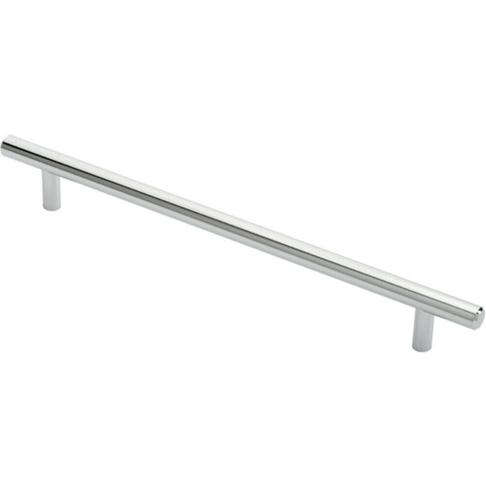 Round T Bar Cabinet Pull Handle 284 X 12Mm 224Mm Fixing Centres Chrome 5056492561456