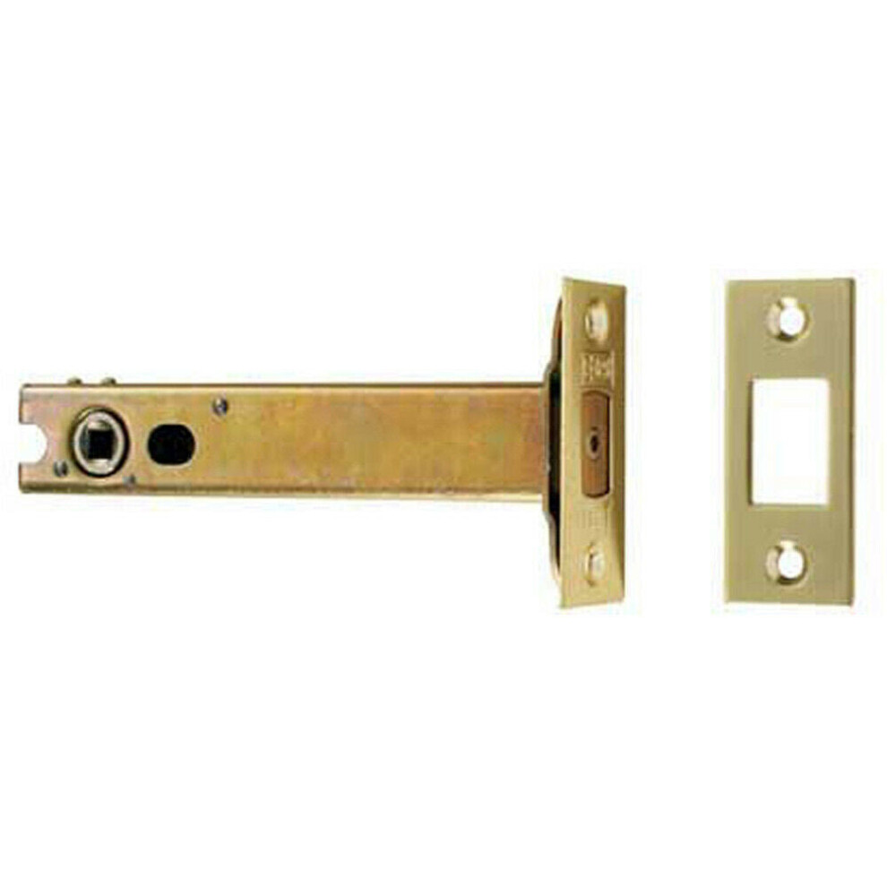 76mm Tubular BS Deadbolt with 5mm Follower Electro Brassed & Stainless Steel