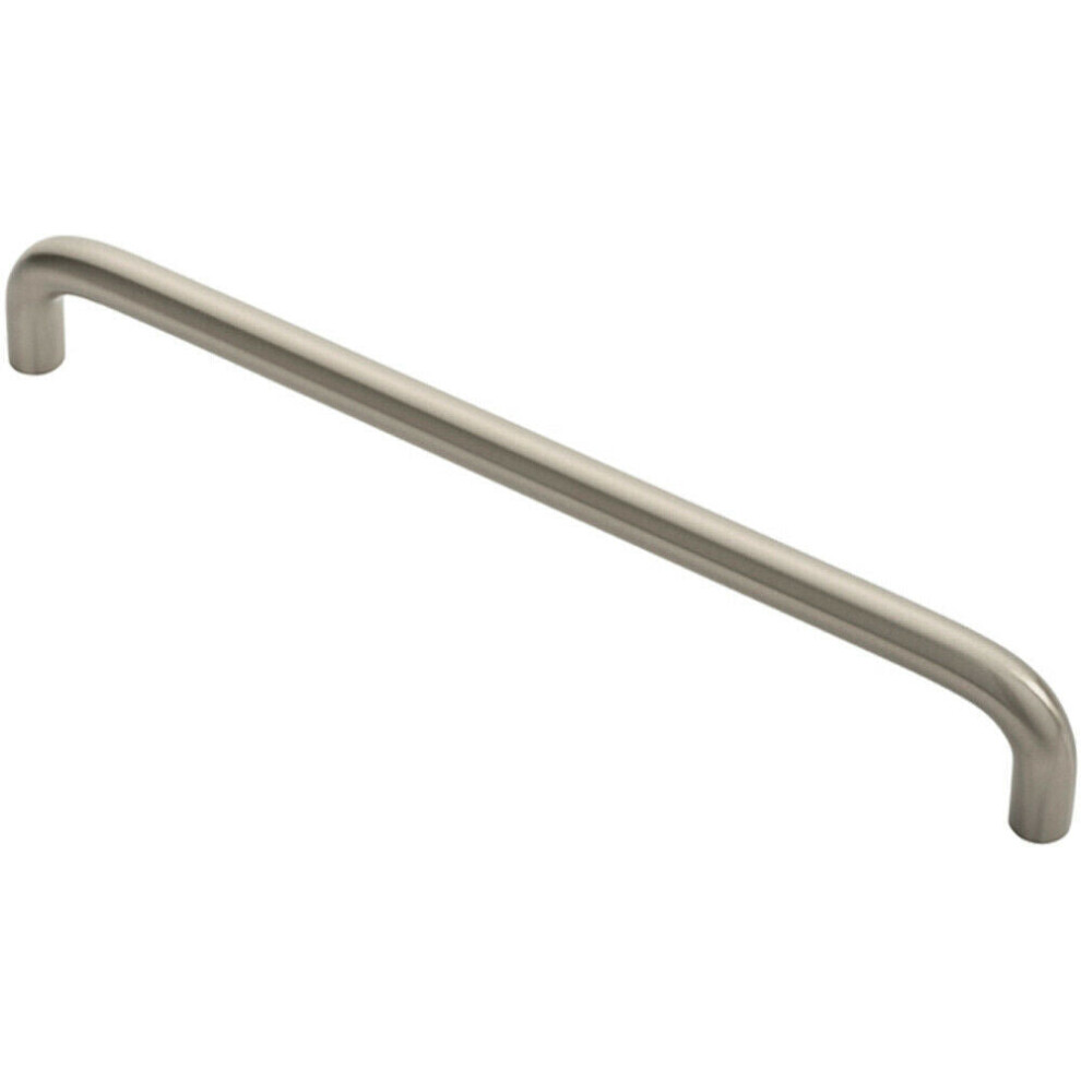 Round D Bar Cabinet Pull Handle 202 X 10Mm 192Mm Fixing Centres Satin Nickel 5056492560947