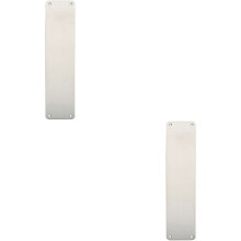 2x Plain Door Finger Plate 350 x 75mm Bright Stainless Steel Push Plate