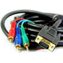 20M Vga Svga To 3 Rca Ypbpr Component Male Cable Lead
