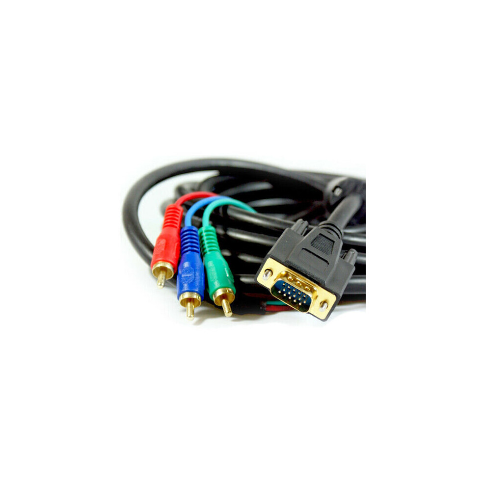 20M Vga Svga To 3 Rca Ypbpr Component Male Cable Lead