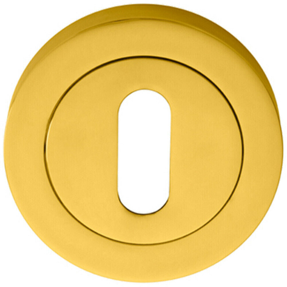 50Mm Lock Profile Escutcheon Concealed Fix Polished Brass Keyhole Cover 5056492566529