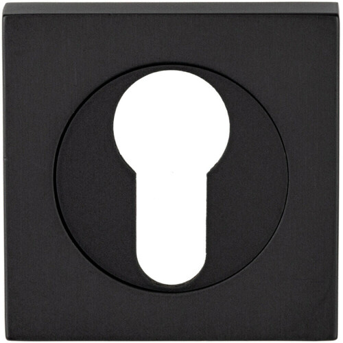 Loops Square Euro Profile Escutcheon 52 x 52mm Concealed Fix Matt Black