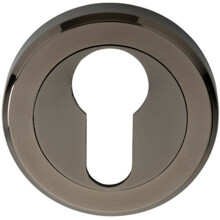 50mm Euro Profile Round Escutcheon Beveled Edge Concealed Fix Black Nickel