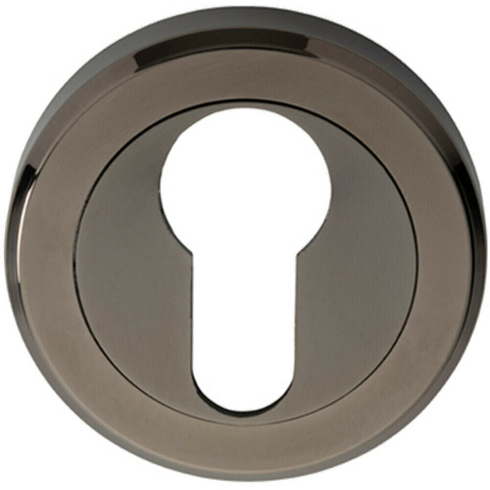 50Mm Euro Profile Round Escutcheon Beveled Edge Concealed Fix Black Nickel 5056492563085