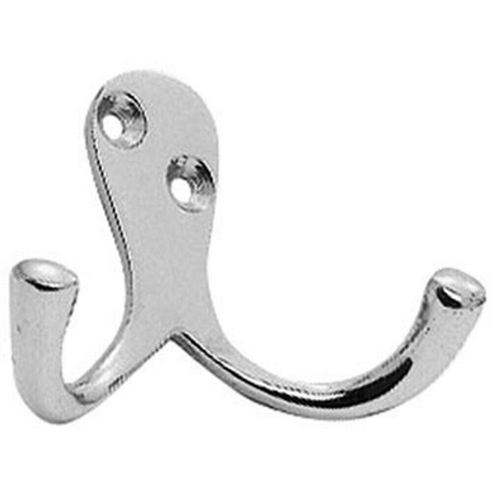 Victorian One Piece Double Bathroom Robe Hook 26mm Projection Polished Chrome