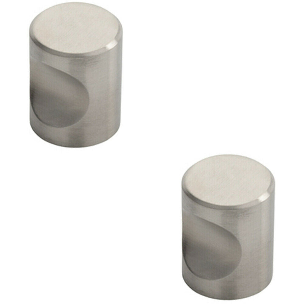 Loops 2X Cylindrical Cupboard Door Knob 20Mm Diameter Stainless Steel Cabinet Handle