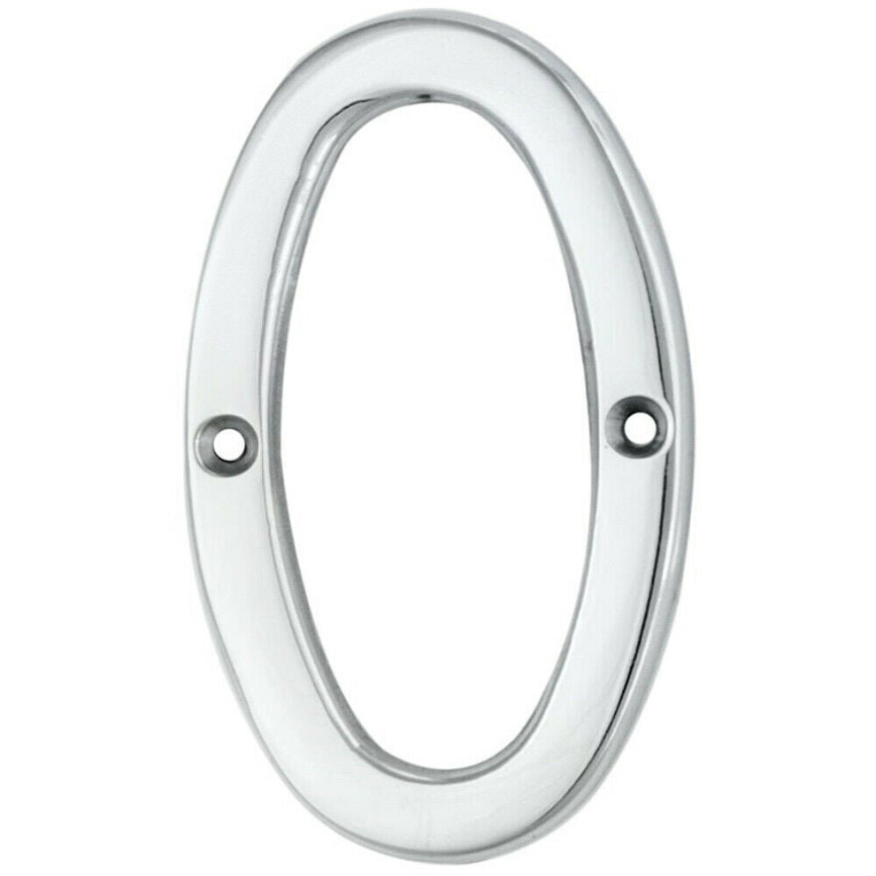 Loops Polished Chrome Door Number 0 75Mm Height 4Mm Depth House Numeral Plaque