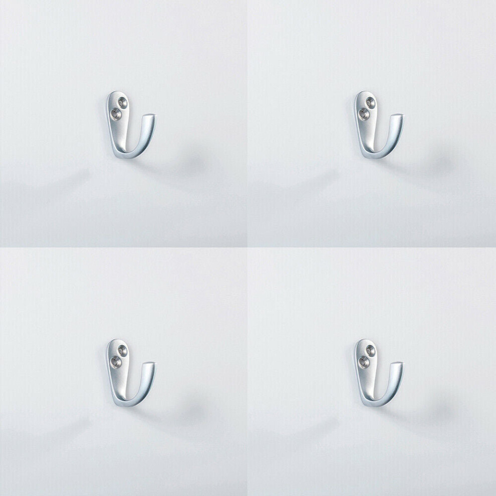 4x Victorian One Piece Single Bathroom Robe Hook 40mm Projection Satin Chrome